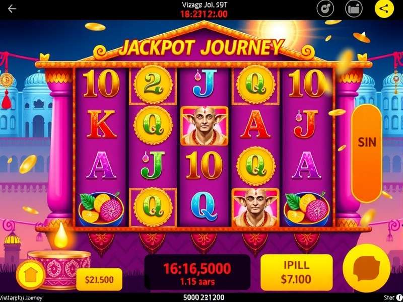 Vizag Jackpot Journey game screenshot showing colorful casino interface